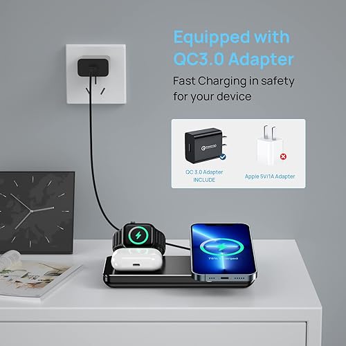 Miniatura 6 de Magsafe - Estación de carga inalámbrica para Apple Watch iPhone, cargador inalámbrico para iPhone 131 211XRXS MaxXsX8, soporte de cargador para