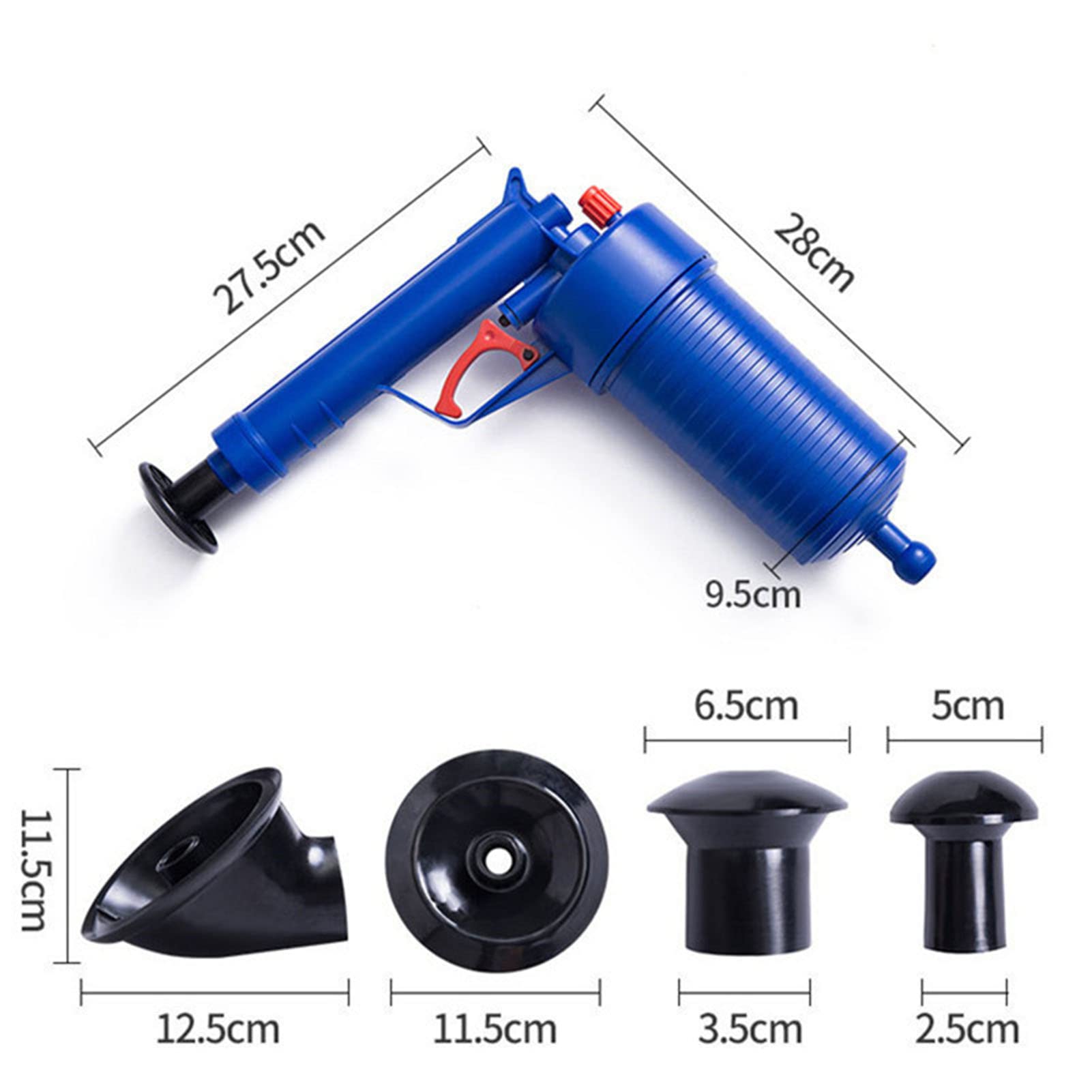 Powerful Toilet Plunger, High Pressure Air Drain Gun With 4 Sizes Of Suction Cups, Drain Clog Remover Buy Cheaply On