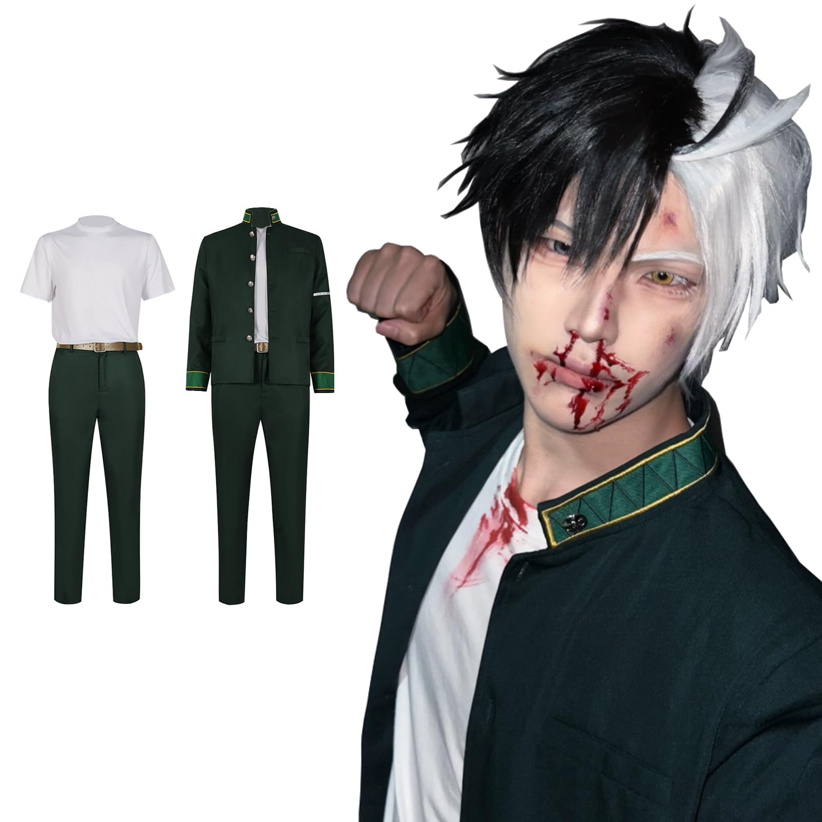 Fiamll Disfraz de cosplay juvenil, disfraz de personaje, uniforme, juego completo, Halloween, carnaval, vestido