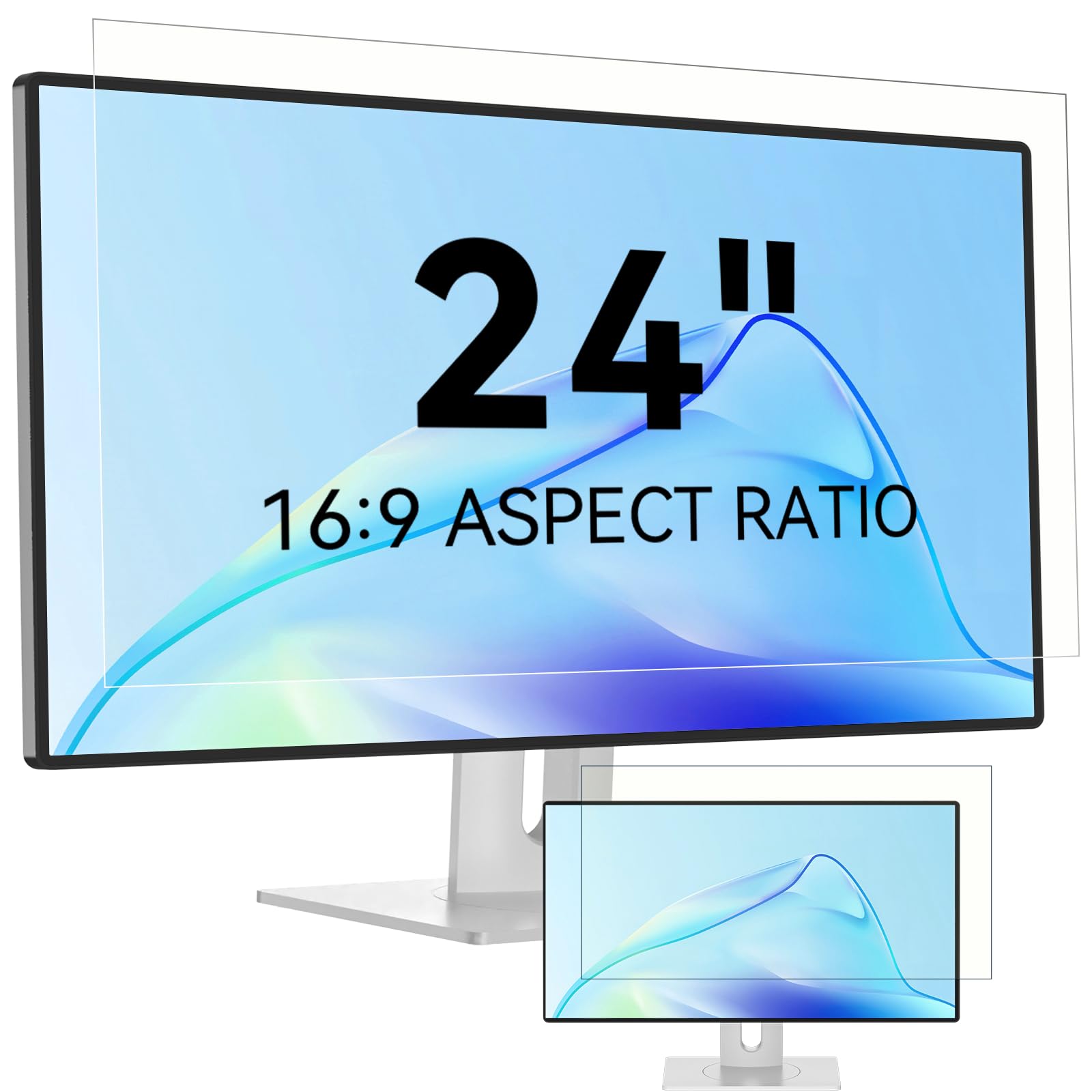 Mamol Filtre Lumière Bleue Protection Écran 24 Pouces 16:9 Anti-Reflet PC Moniteur
