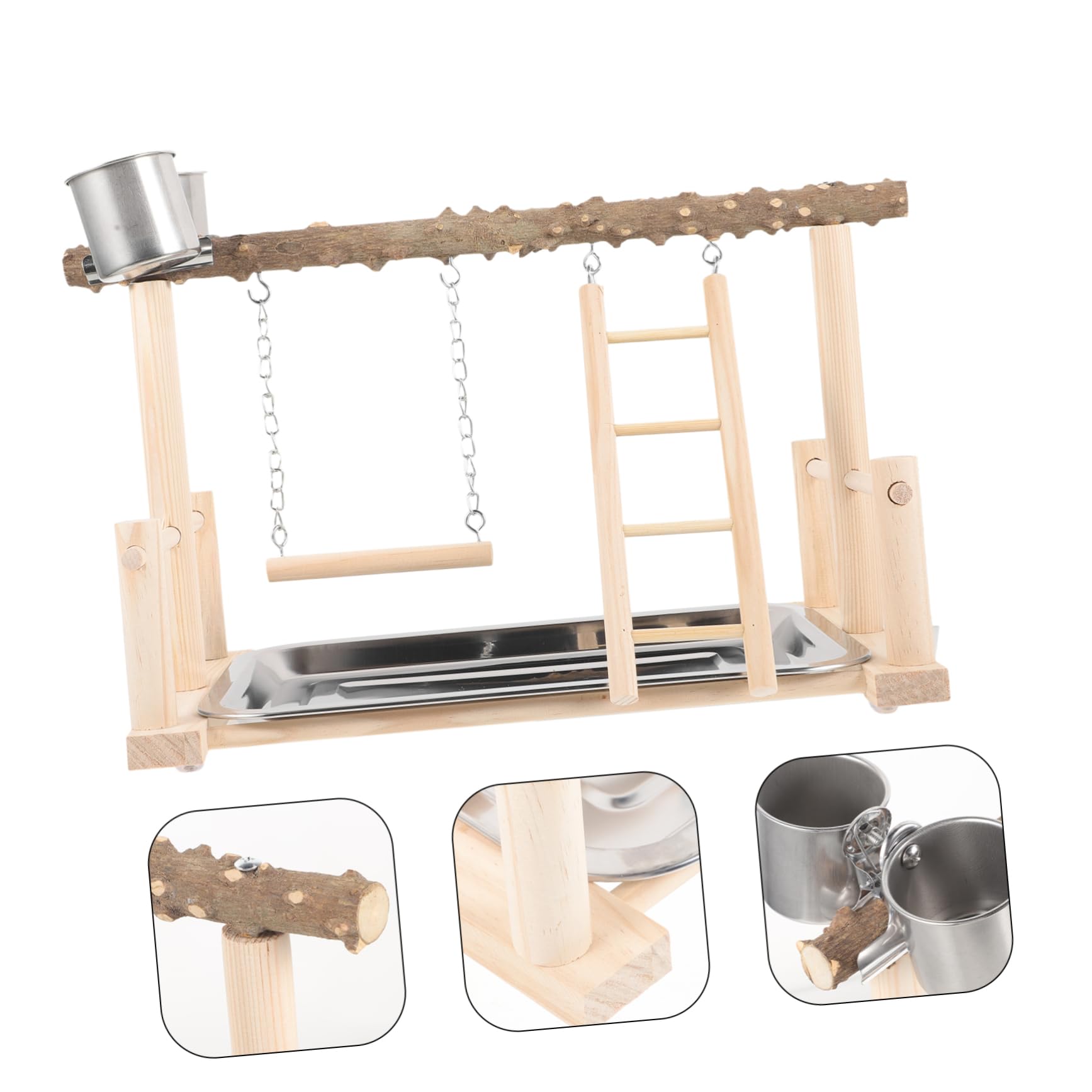 DOITOOL Soporte de Madera para Pájaros Varilla de Entrenamiento de Madera Maciza de Flor de Pimienta, Tamaño Número 8, Parque de Aves para Jaulas, Adecuado para Loros y Periquitos