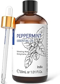 HIQILI Peppermint Essential Oil for Aromatherapy, Diffuser & Skin Care - Natural Cooling Scent for Face, Hair & Candle Making - 30ML