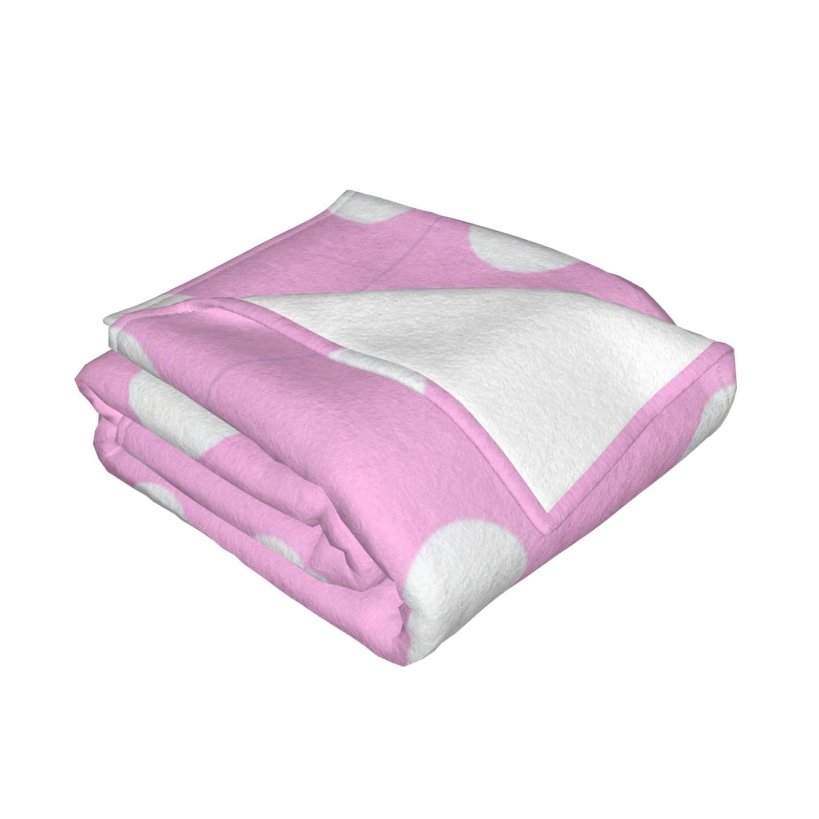 Amazon｜ピンク 水玉 プリント ソフト マイクロ フリース ブランケット