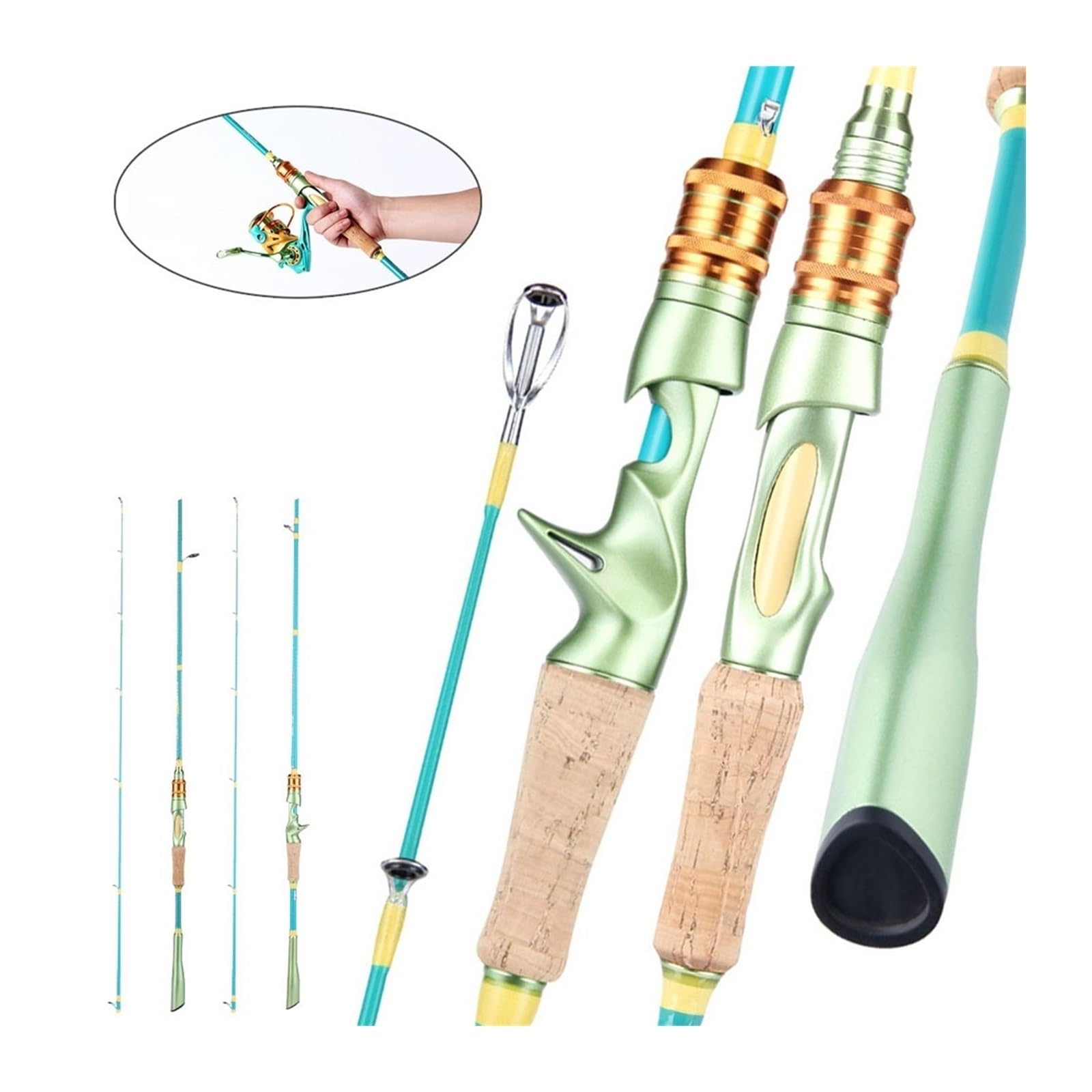 Canna da pesca leggera 1,8 m canna da pesca in carbonio WT 5-12g Linea Casting Spinning Rod Attrezzatura da pesca per carpa, trota d'acqua dolce acqua salata Panfish Rod