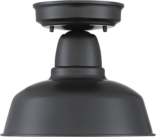 Miniatura 10 de John Timberland Urban Barn - Lámpara de techo para exteriores, estilo rústico industrial, semi empotrado, galvanizada de 10 14 pulgadas para