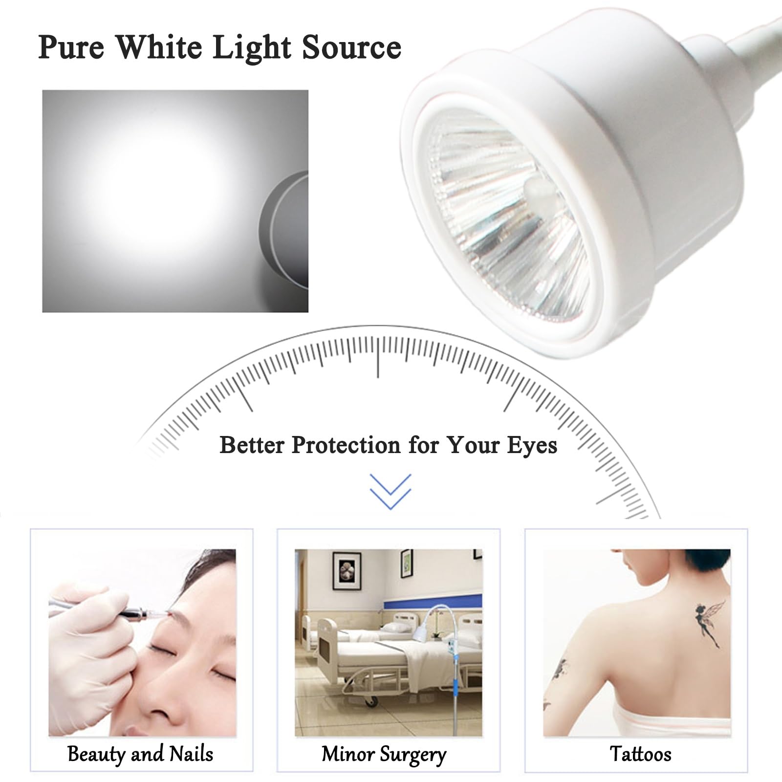 Lampe D'examen Médical à LED 20 W, Lampe Médicale Mobile, Lumière D'examen, Lampe D'examen Médical Sans Ombre, Lampe D'examen col de Cygne