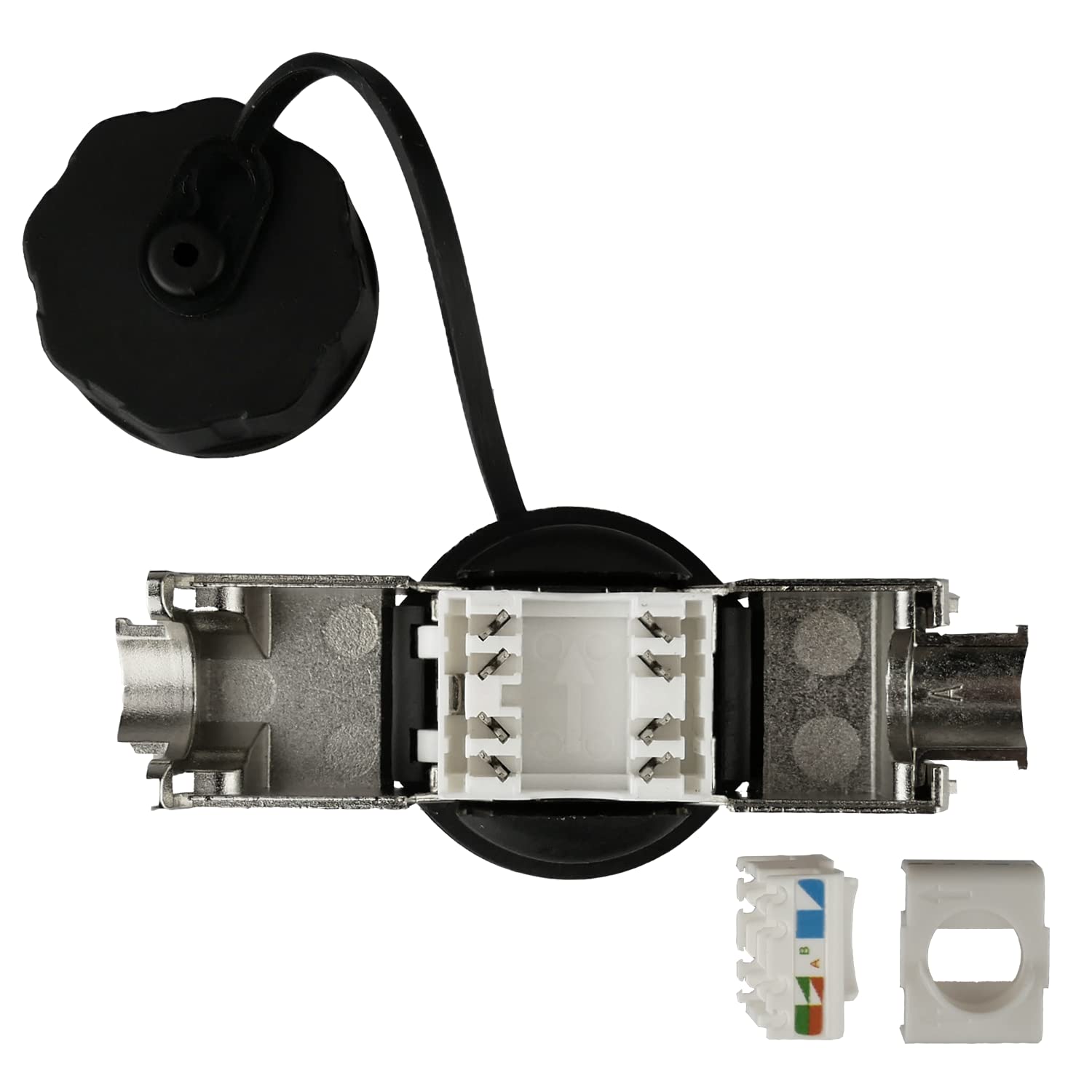 AIXONTEC 10 x IP 68 Cat6A RJ45 Netzwerk Buchse Frontpanel mounted Ethernet LAN Verbinder RJ-45 Jack 10 Gigabit Verbindungs Module Cat.7 Cat.6 Cat.8 Patch Kabel werkzeuglos