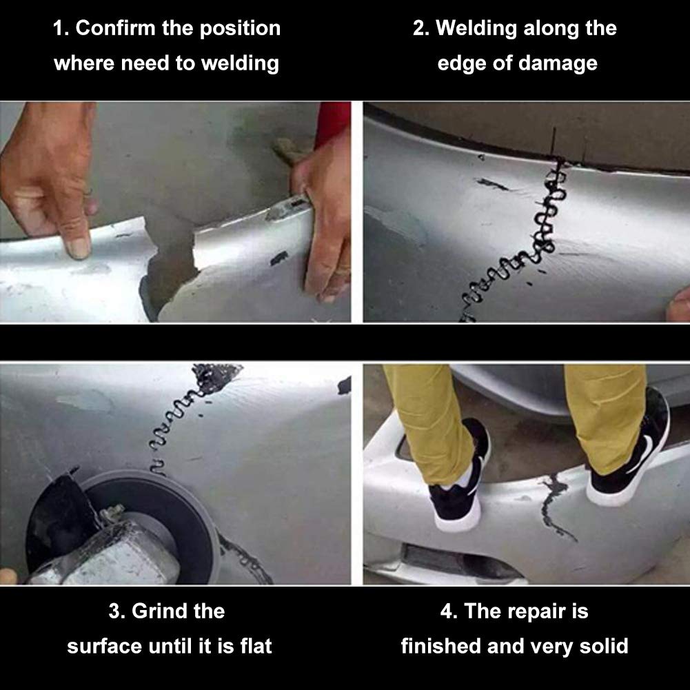 Stainless Steel Bumper Repair, 0.6mm Staple, 100pcs Pack with 3 Types for Plastic Welding (S Type 0.6)