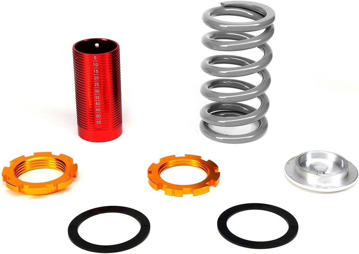 DNA MOTORING 4PCS Suspension Coilover Sleeves Spring Kit Compatible with 88-00 Civic / 93-97 Civic Del Sol / 88-91 CRX / 90-01 Integra, Silver, COIL-HC88-T11-SL