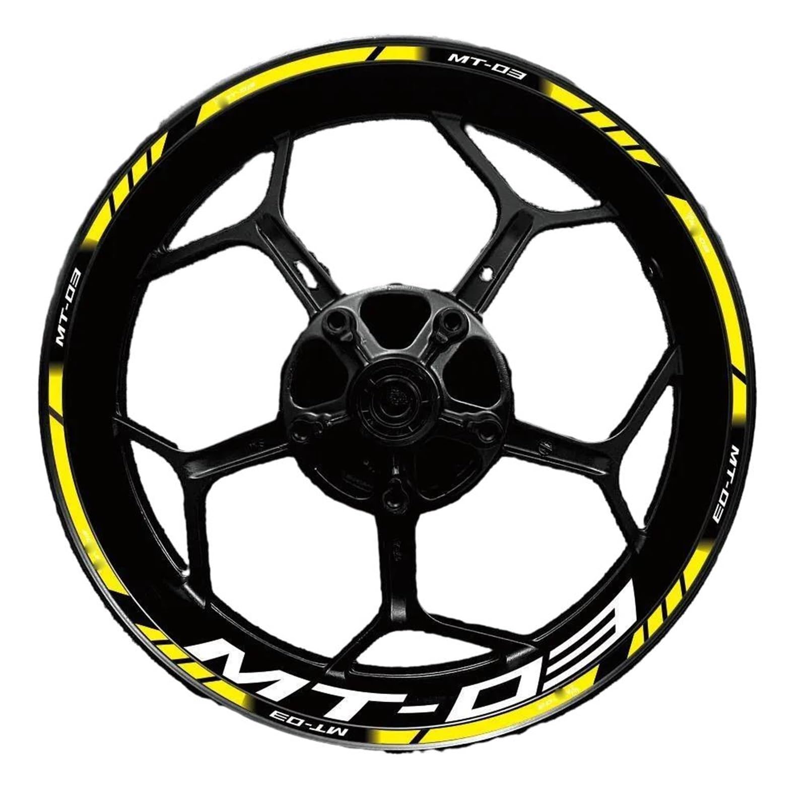 Applique for for MT-03 Mt03 17 Inch Motorcycle Wheel Hub Modified Rim Decal Decoration Waterproof Reflection Sticker(15)