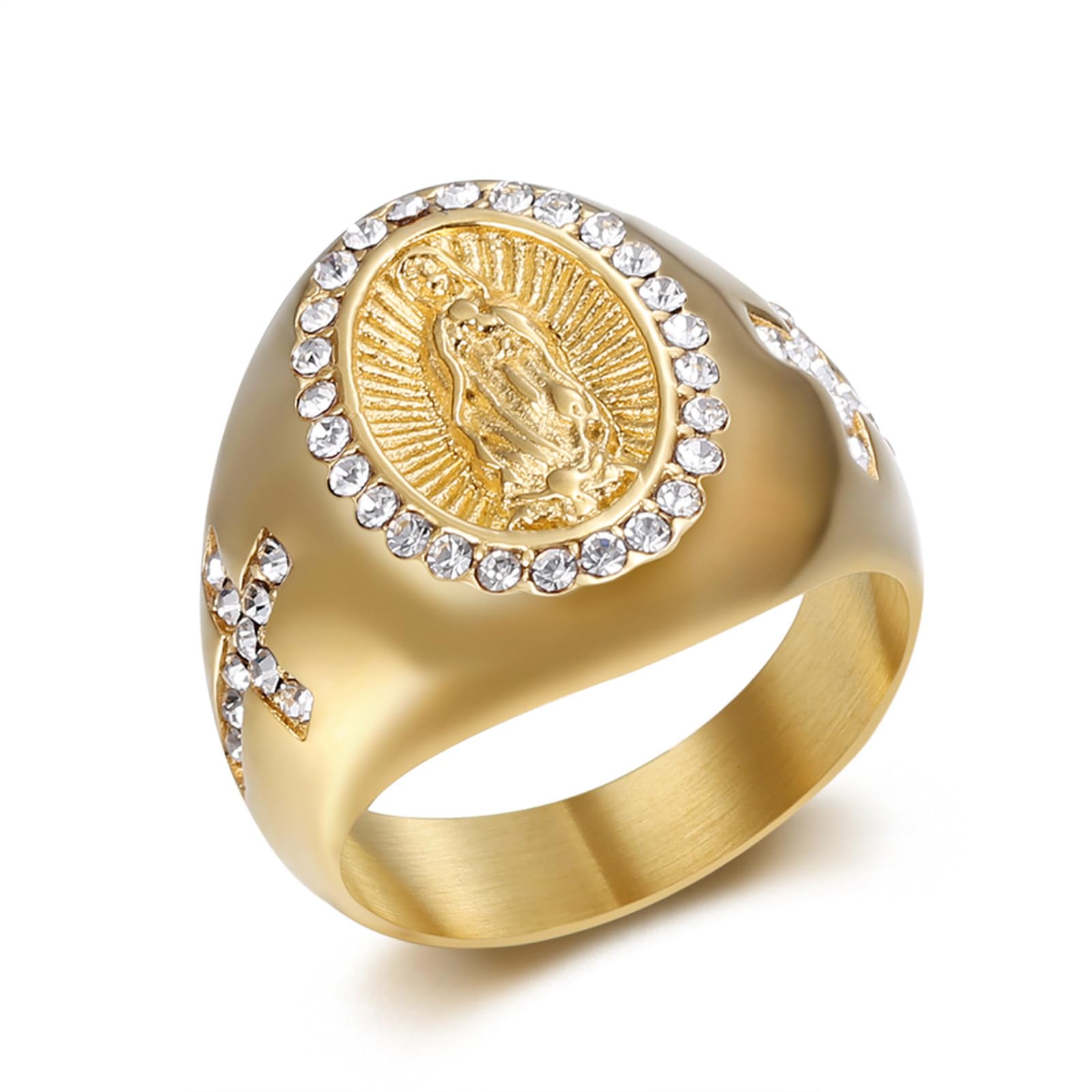 Anillos de la Virgen María en oro y circonitas: un regalo con alma