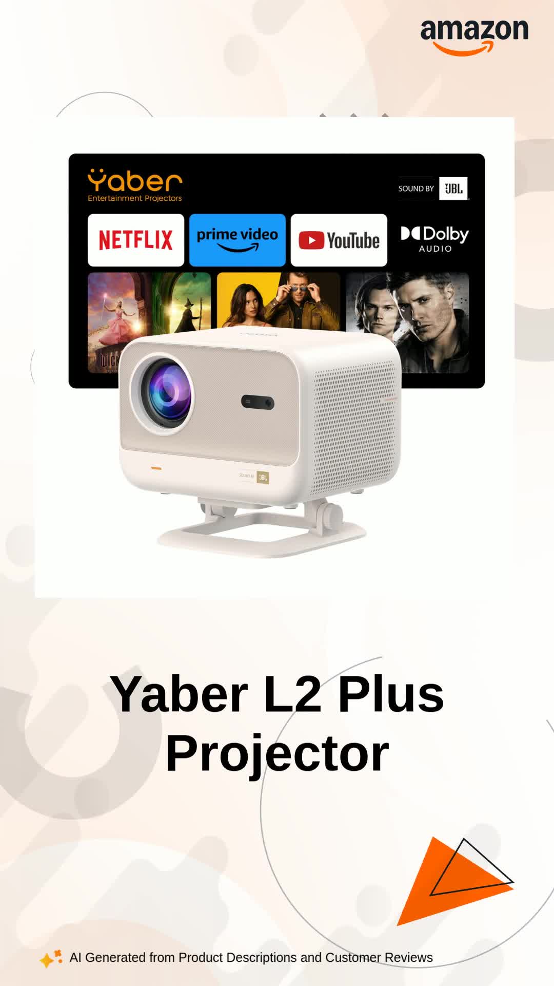 Yaber L2 Plus 4K Portable Outdoor Projector with WiFi 6