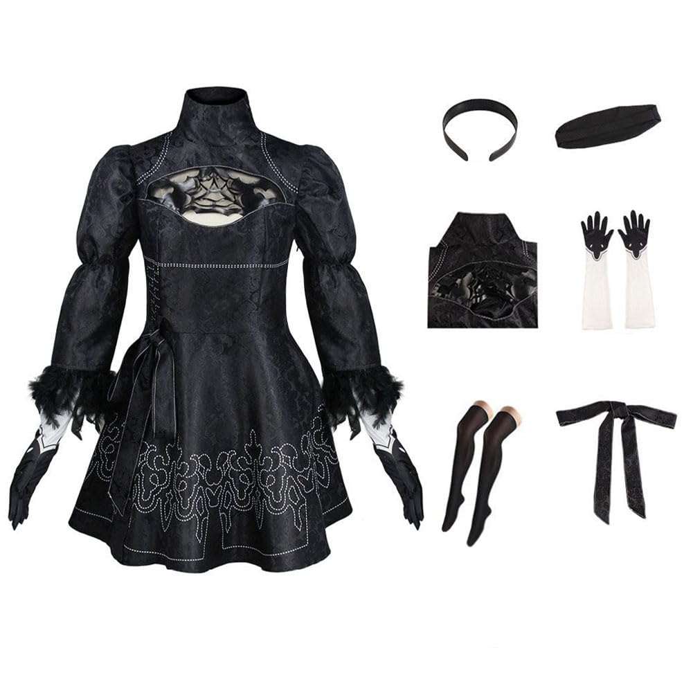 Anime 2B kostium cosplay Automata 2B cosplay mundur pełny zestaw Yorha 2B anime sukienka na Halloween karnawał przebranie dla kobiet