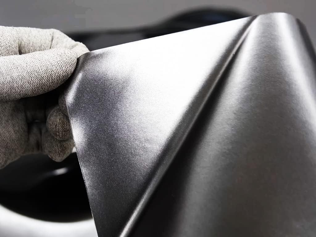 Rwraps Satin Vinyl Car Wrap Film Sheet Roll with Air Release Technology - 5ft x 20yd, Metallic Gunsmoke Gray