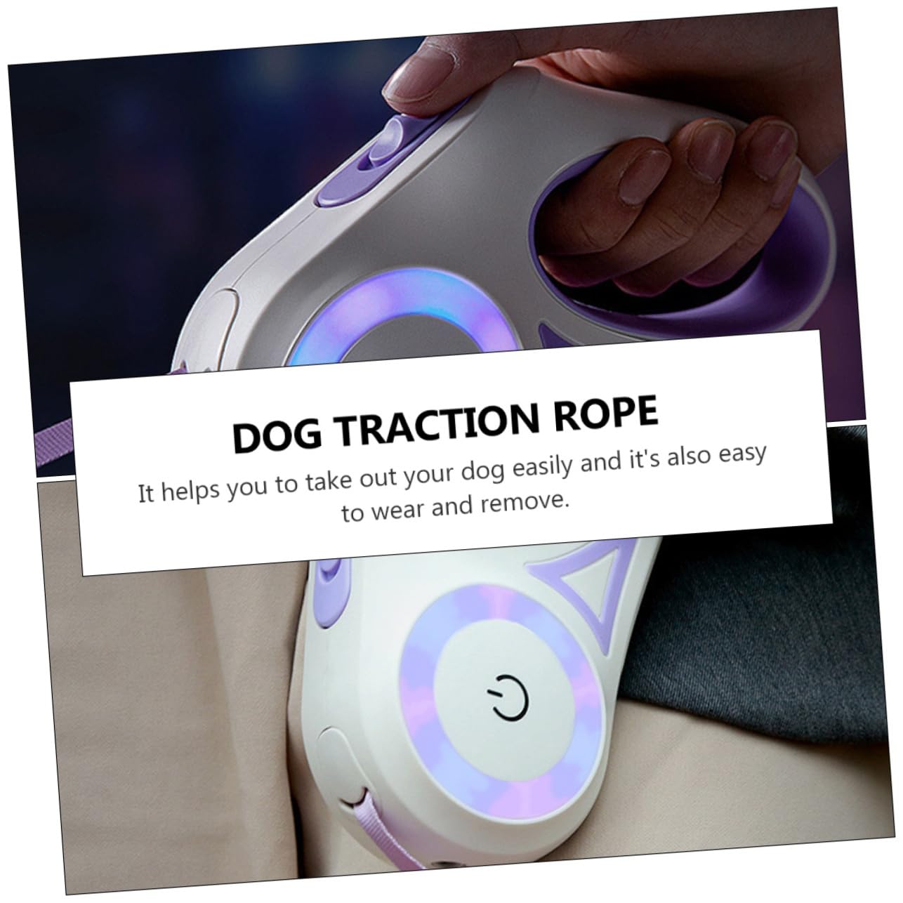 Happyyami Led Auto Retractable Dog Leash Rope Leash for Medium/Large Dogs Portable Pet Traction Rope Pet Belt