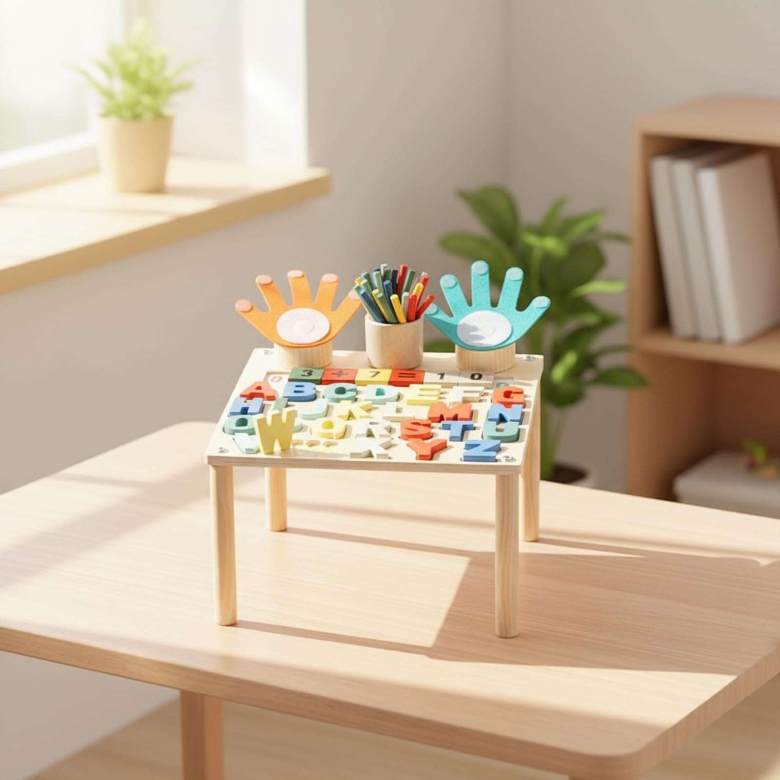 Milageto Tavolo Attività con Elementi Tattili Colorati Sicuro Tavolo Attività Interattivo per Casa, TabelloneNumeri
