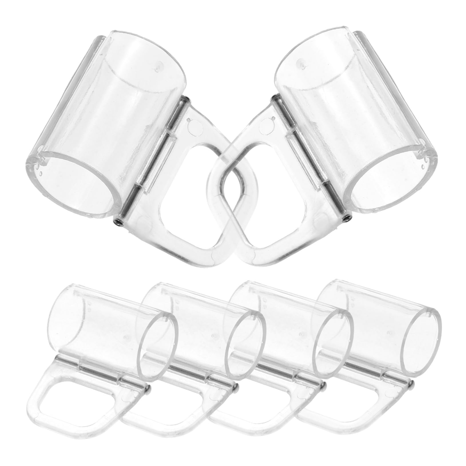 TOPBATHY 30 Stück Transparente Vorhang Clips Mit Griff Volant Befestigungsclips Volant Halteklammern Dekorative Gardinen Clips Rollo Griffe Transparente Gardinen Griffe Für Rollos