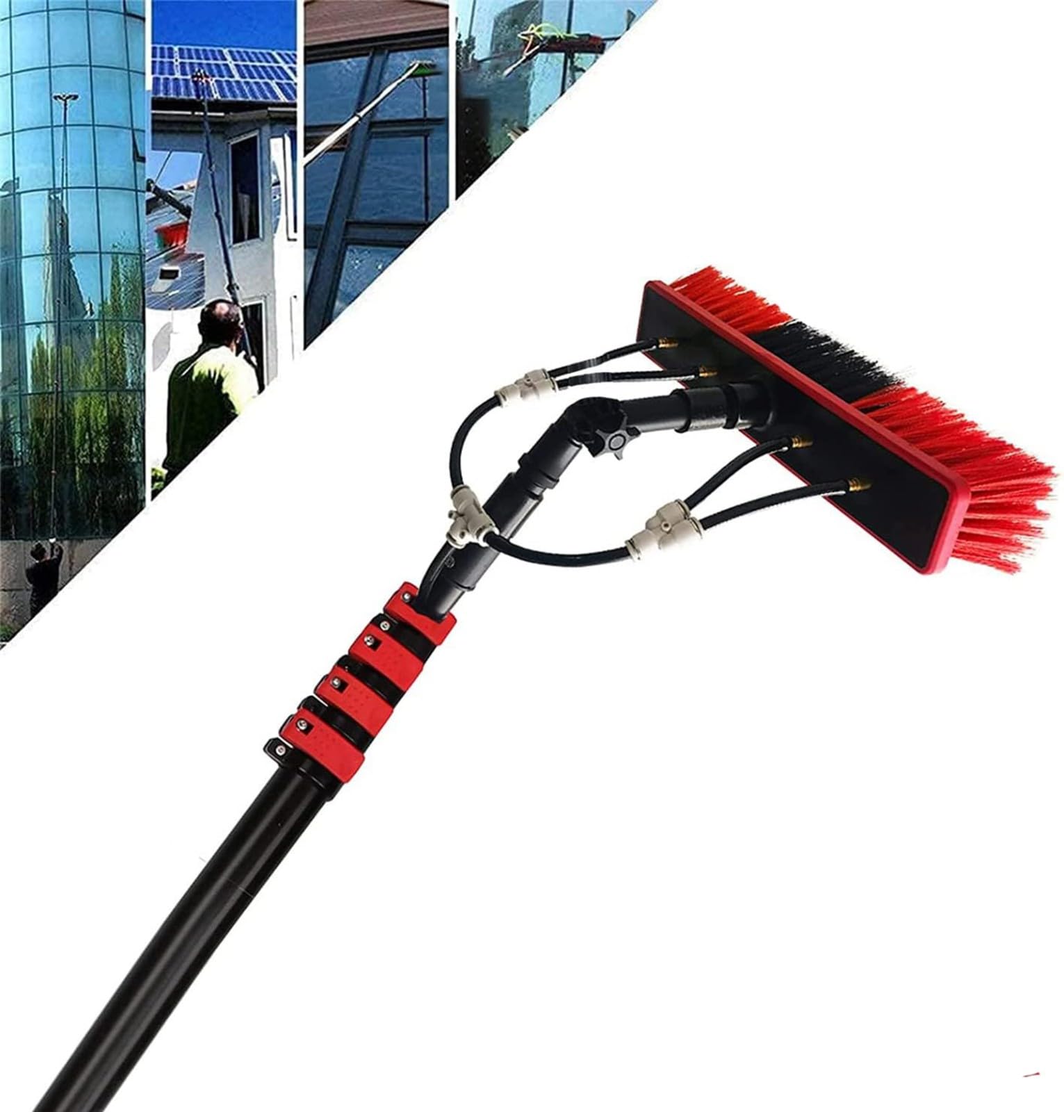 ZBBGTJK Window Cleaning Brush – 35cm Hydrocleaner for Solar Panels Cars Trucks & Buses – 24ft Extendable Reach for Efficient StreakFree Cleaning