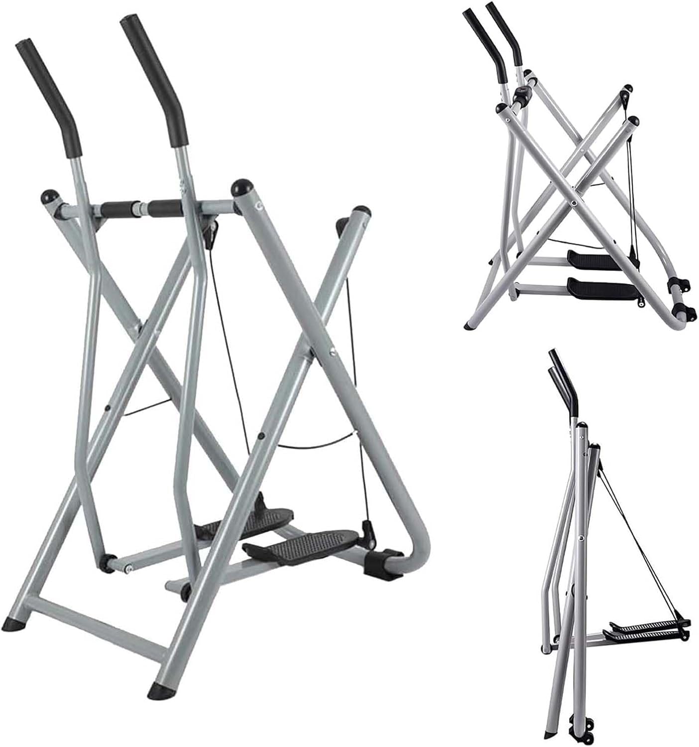 Cyclette ellittica Pieghevole, Macchina per Allenamento Completo a Basso Impatto, Air Walkers per Esercizi, Ideale per allenamenti Cardio a casa e in Ufficio.