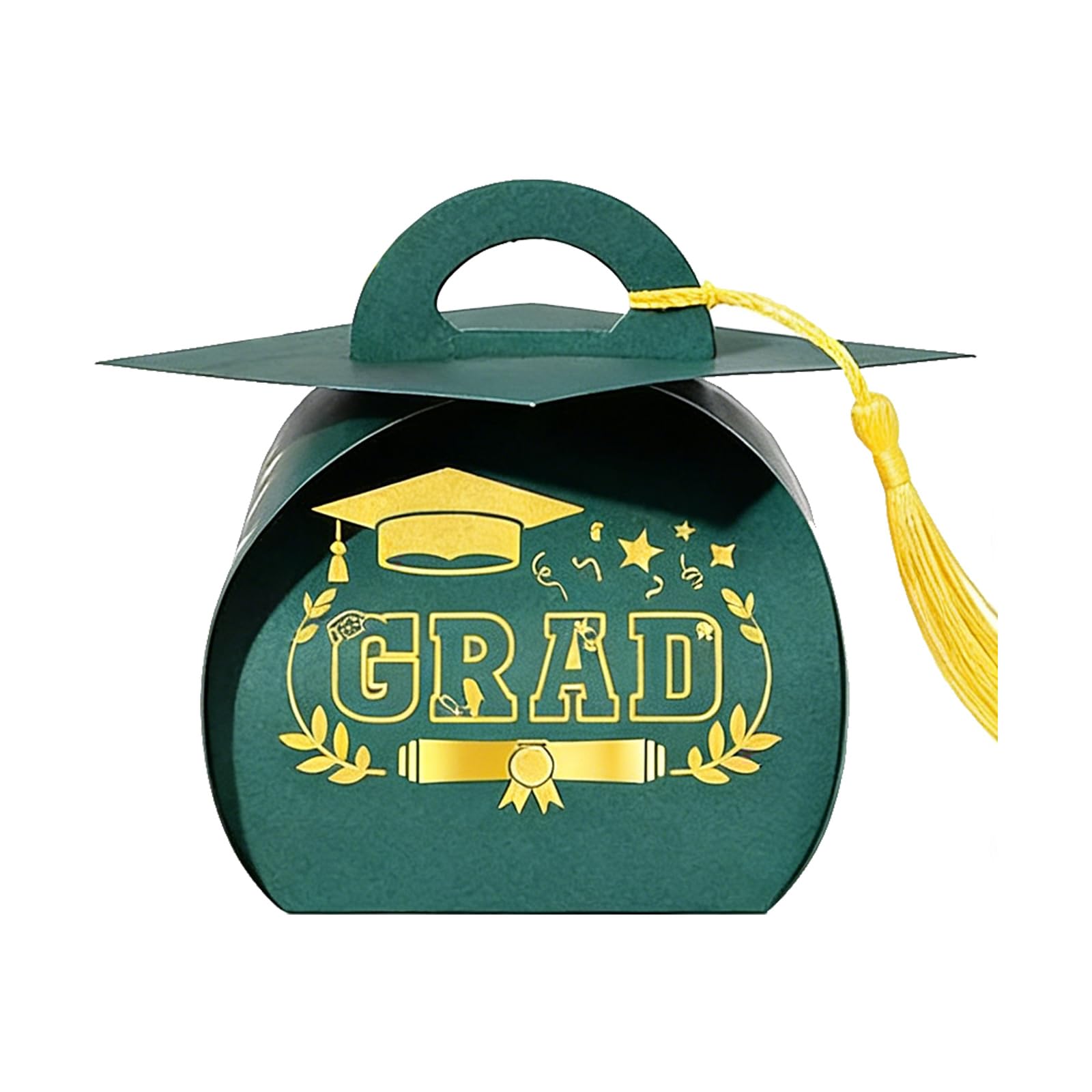 Msioytog Creative Hat Shaped Candy Box with Tassels Candy Container Table Decoration for Graduations Celebration Graduation Cap Gift Box