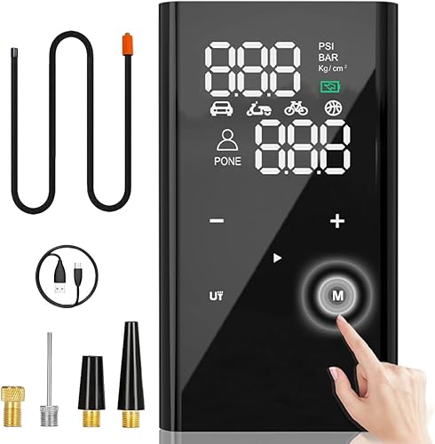 Compresor de aire portátil de 12000 mAh 150 PSI, inflador de neumáticos 4 veces más rápido para neumáticos de automóvil, SUV, bicicleta y