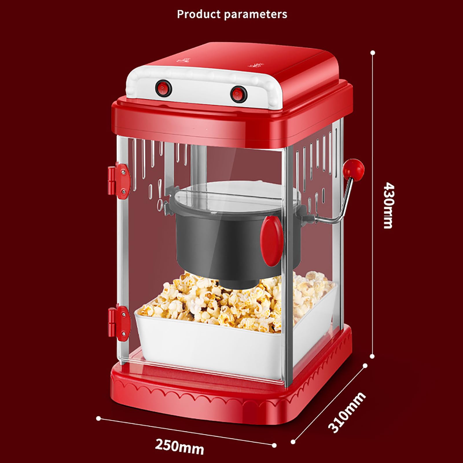 Máquina Comercial De Palomitas De Maíz, Máquina Para Hacer Palomitas De Maíz Con Cucharas, 2 Formas De Palomitas De Maíz Opcionales Y Acabado En 3-5 Minutos, Alta Tasa De Estallido, Para Cenar
