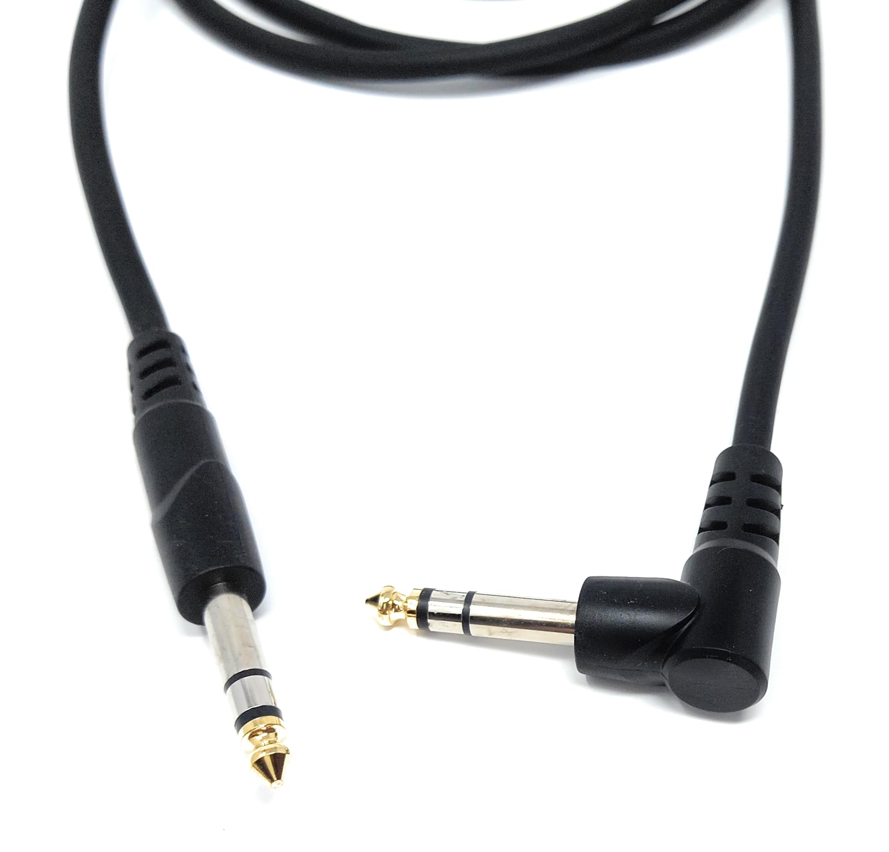 DRUT 2m 6.35mm 1/4" Stereo TRS Male Jack to Right Angled Male Jack, Audio, Music Instrument, Flexible Cable Lead 6.5ft - Image 3