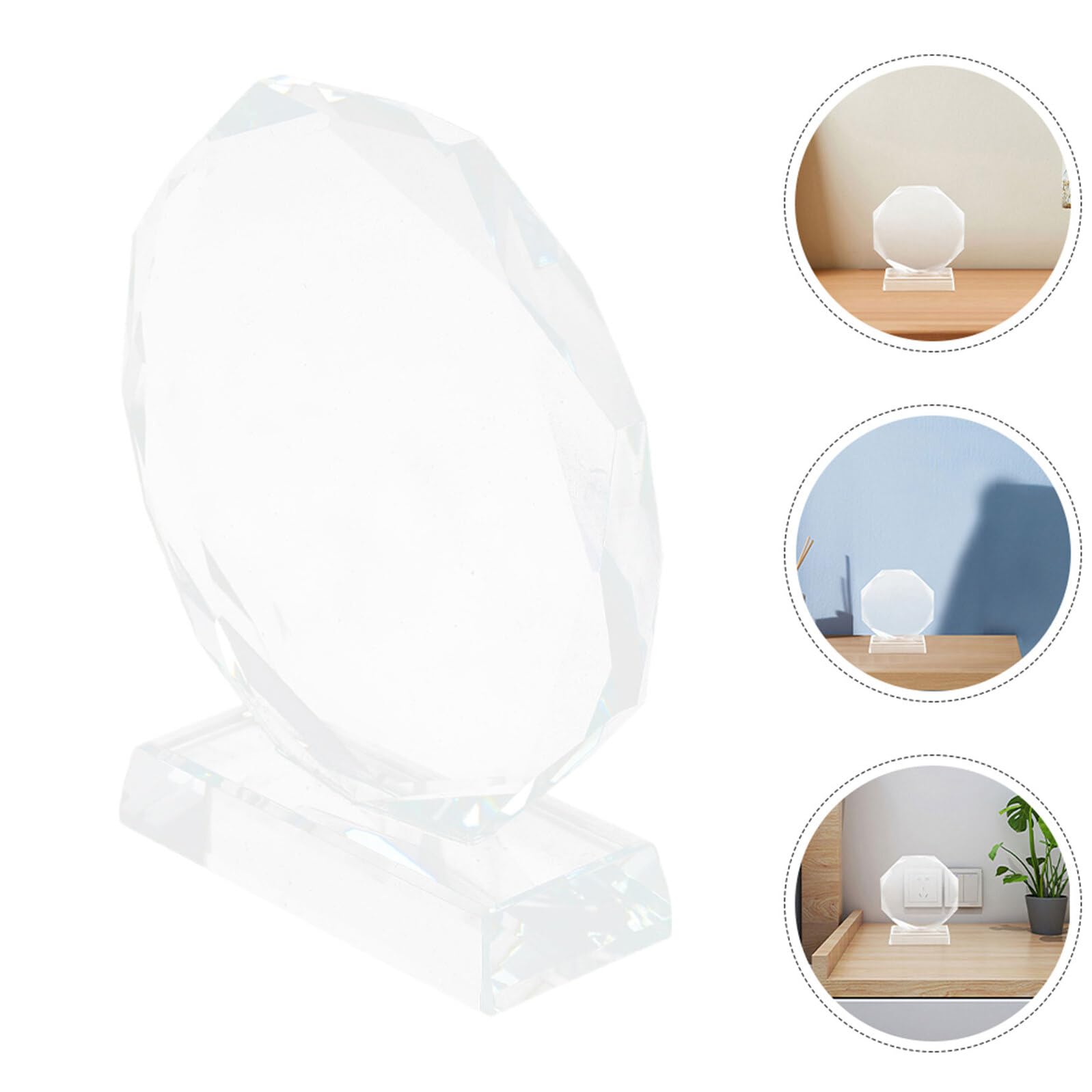 Trofeo de Cristal Octogonal 200 Mm Placa de Premio en Blanco para Reconocimientos Medallas de Premio de Cristal Duraderas para Eventos Deportivos y Corporativos para Logros