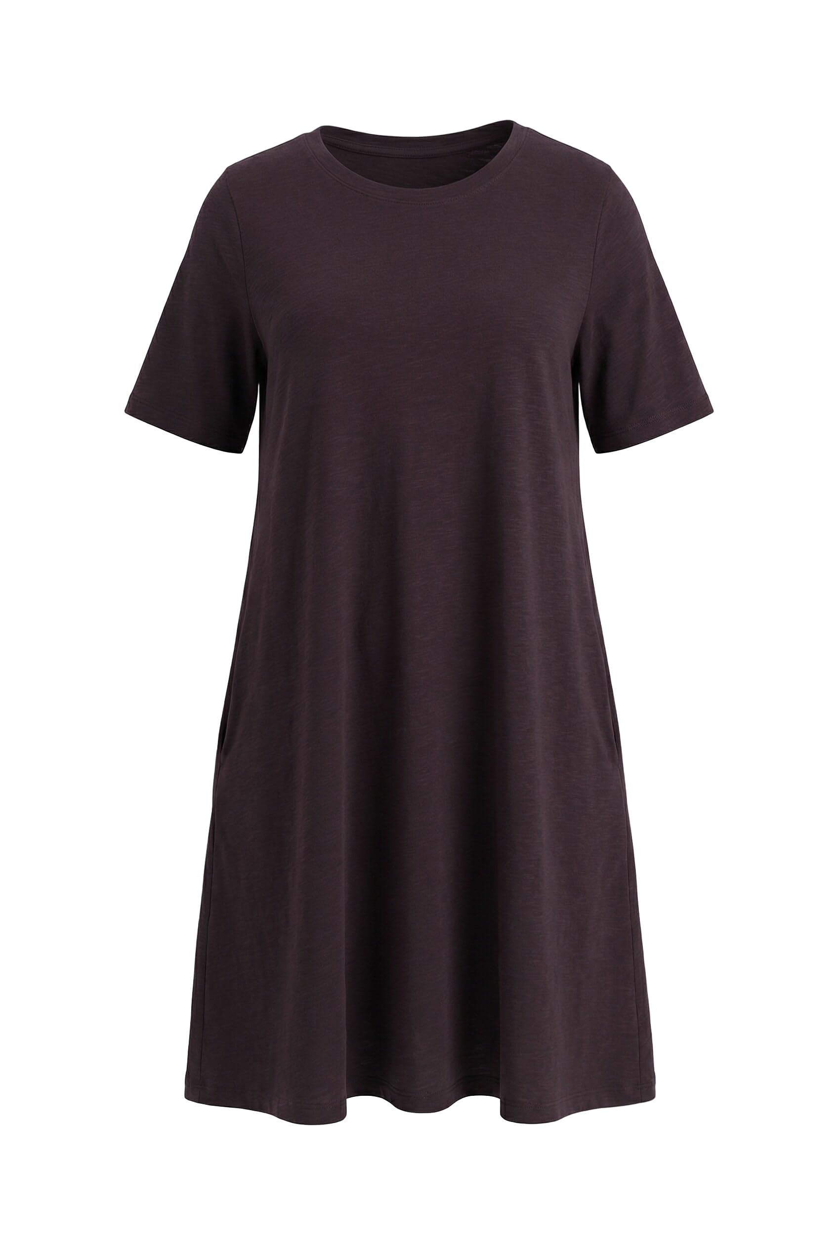 Ulla Popken Vestido de Jersey, Forma en A, Cuello Redondo, Media Manga, Bolsillos 819165