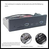 Zoegneer Front Panel Extension USB 3.2 Gen1 Front Panel 5.25 Inch Bay Converter With 5Gbps USB-A Type-C Audio Ports SD/TF Card Reader For PC Case Black ABS - 4