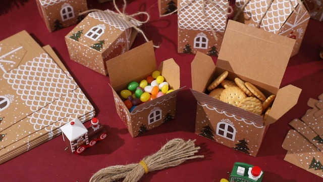 Süße Weihnachts-Geschenkboxen Aus Kraftpapier – 24 Stück Mini Für Süßigkeiten, Kekse & Kleine Aufmerksamkeiten