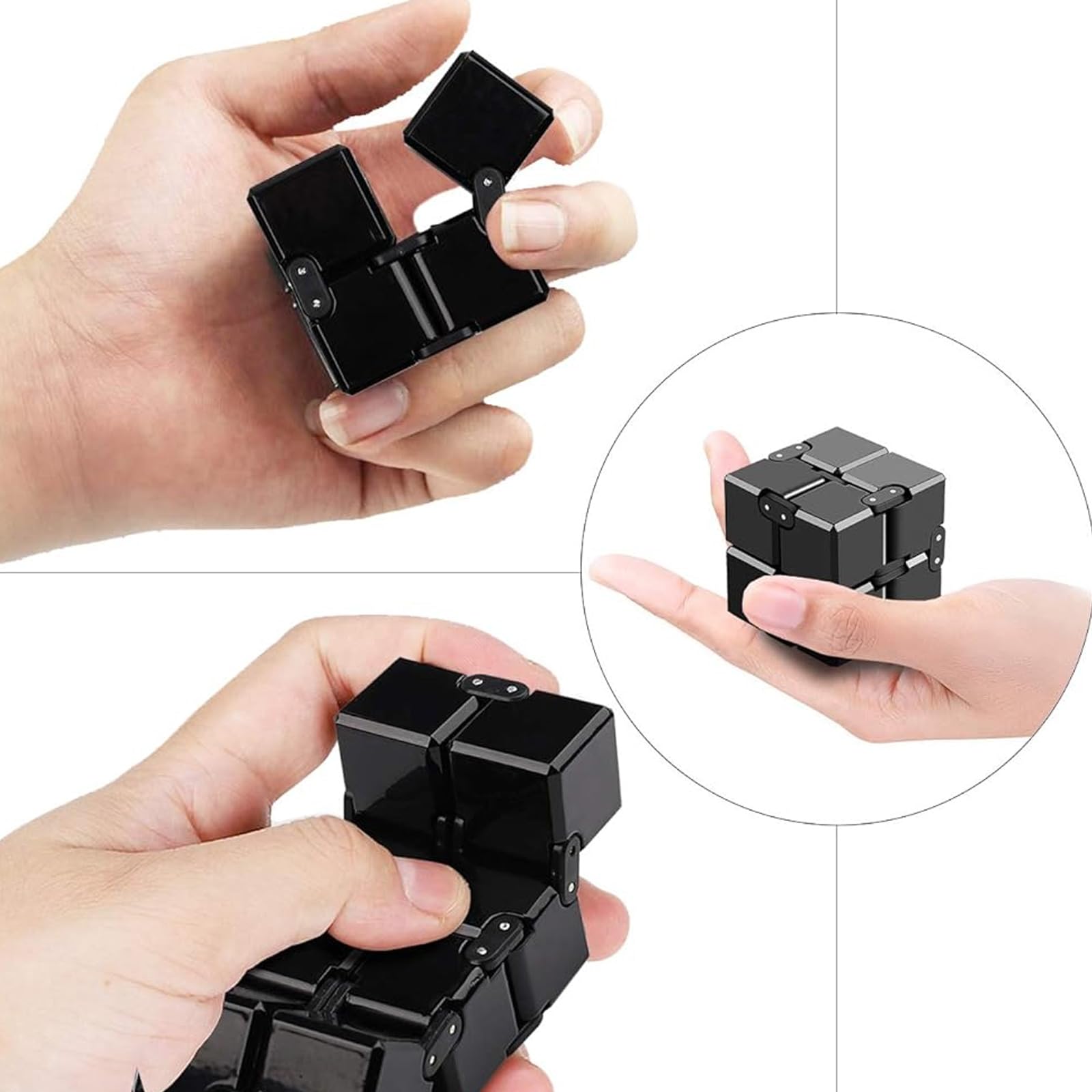 Infinity Cube Fidget Toy Cube suitable for Adults & Kids, New Version Fidget Finger Toy Stress and Anxiety relief, Killing Time Fidget Toys Infinite Cube suitable for Office Staff (Black) - Image 4