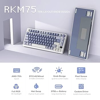 Amazon | RK ROYAL KLUDGE M75ゲーミングキーボード 無線