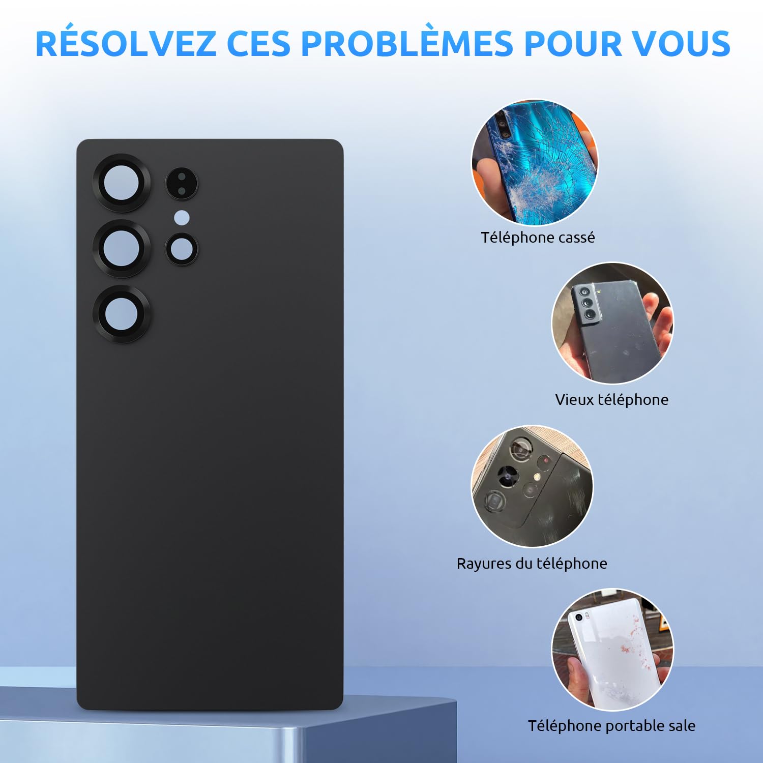 Vitre Arrière Cache Batterie pour Samsung Galaxy S25 Ultra S938 Gris