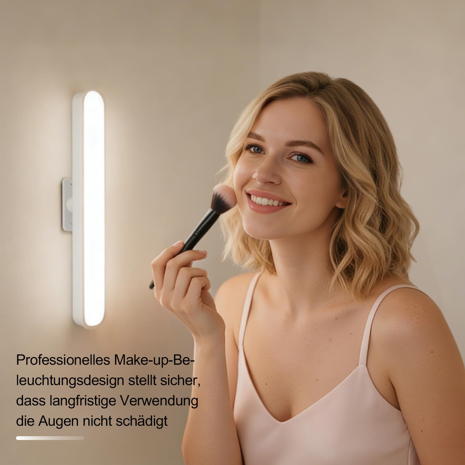 LED Schminktisch Beleuchtung 2 Packungen, Dimmbar Vanity Mirror Licht für Schminktisch Lampe, 4000mAH Wiederaufladbar Spiegel Beleuchtung Ohne Kabel