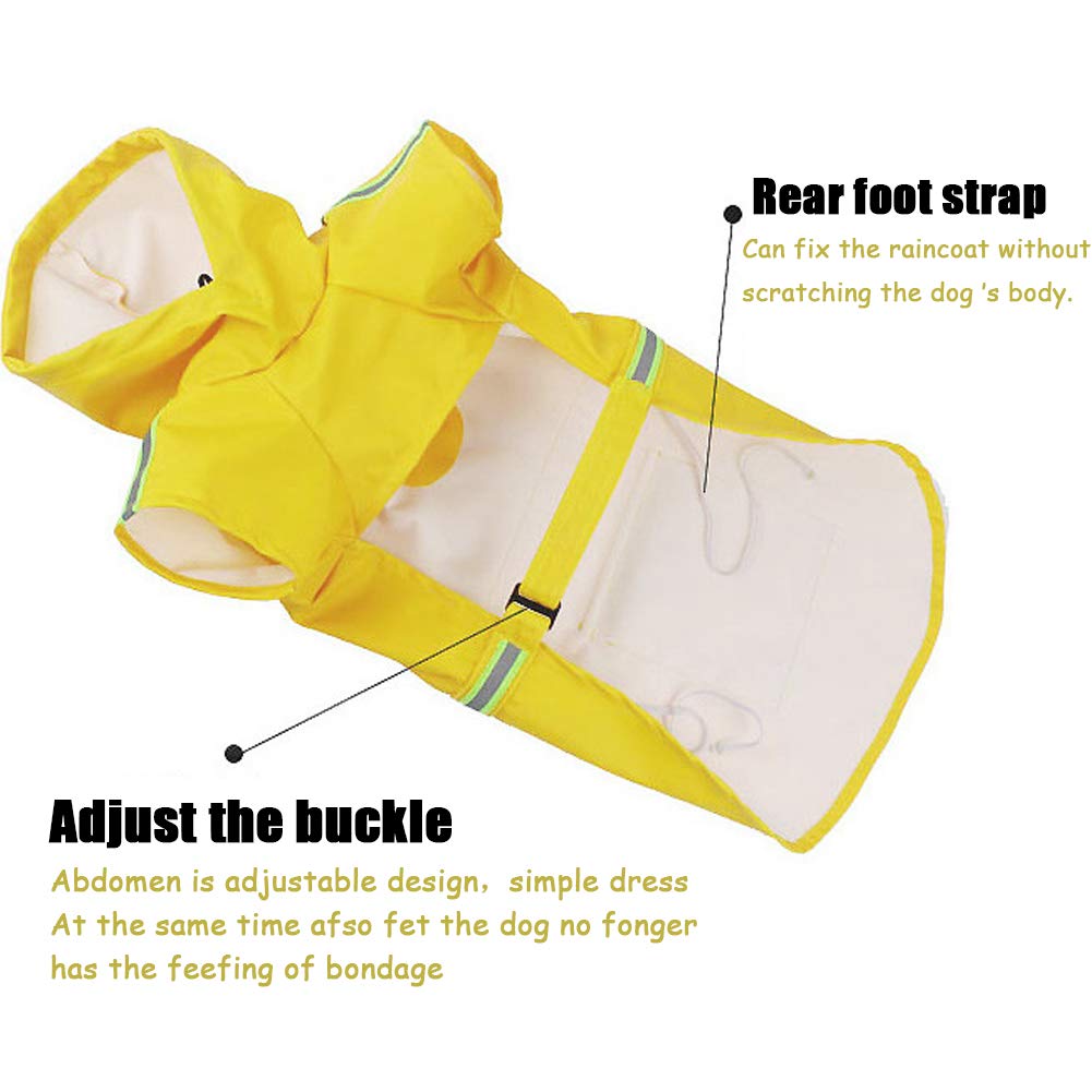 Impermeabile del Cane Riflettente Impermeabile Leggera Regolabile Giacca di Pioggia del Cane con Cappuccio, Cane Pioggia Poncho Cappotto per Le Piccole Medie Cani di Taglia Grande