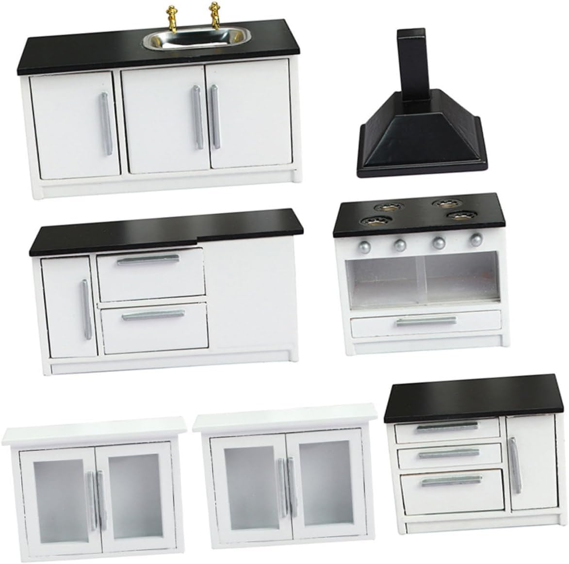 1set Dollhouse Mini Wooden Kitchen Furniture Set Miniature House Accessory for Creative Decorating and Photography Props Realistic Design for Mini House Enthusiasts