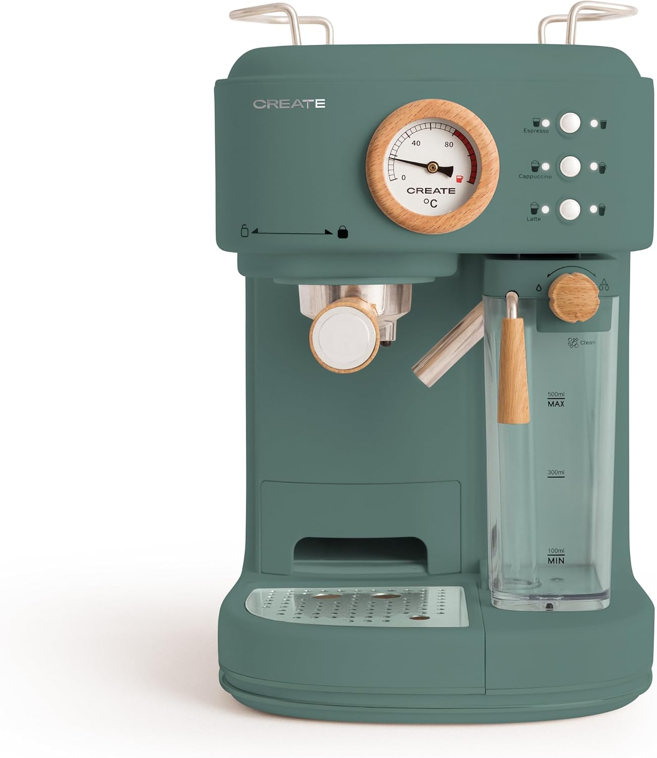 CREATE THERA CLASSIC ADVANCE Cafetière express semi-automatique avec vaporisateur, 20 bars, réservoir 250 g, filtre 1 à 2 tasses, 15 réglages de mouture, 2450 W CREATE THERA CLASSIC ADVANCE Cafetière express semi-automatique avec vaporisateur, 20 bars, réservoir 250 g, filtre 1 à 2 tasses, 15 réglages de mouture, 2450 W