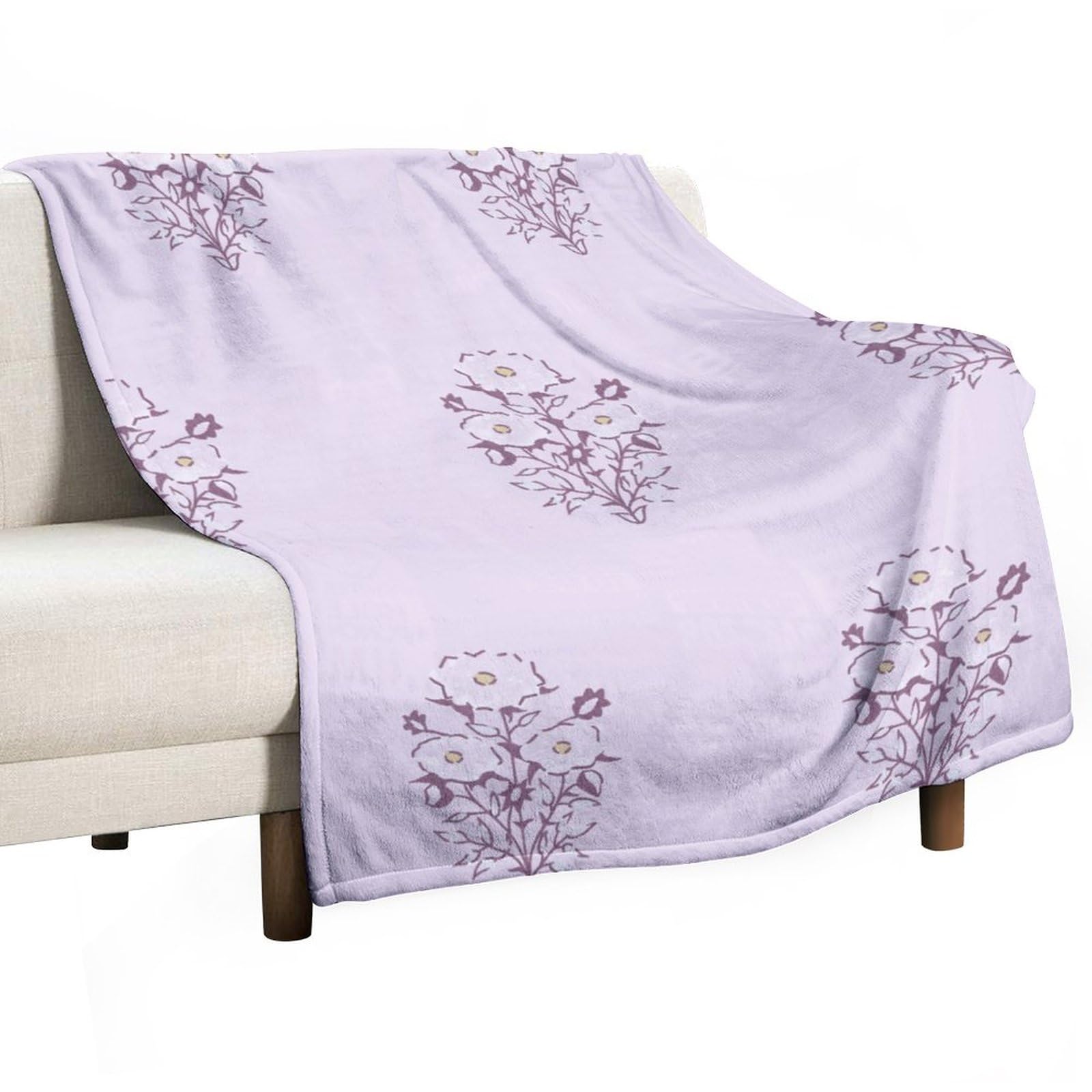 Couverture douce et confortable à fleurs violettes : cadeau de couple