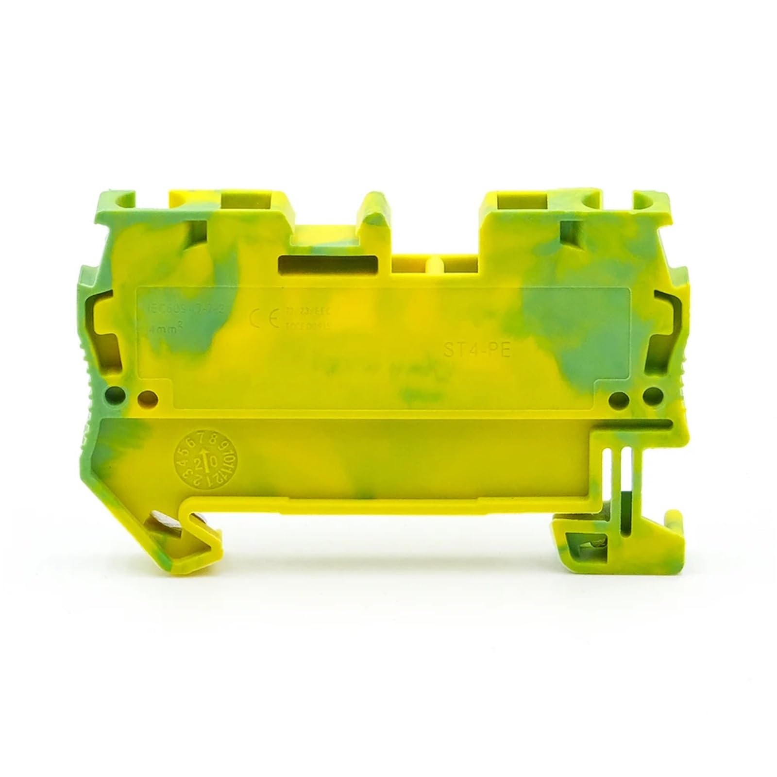 Morsettiera di messa a terra ST 4-PE da 10 pezzi, guida DIN da 4 mm, connessioni elettriche sicure, design compatto