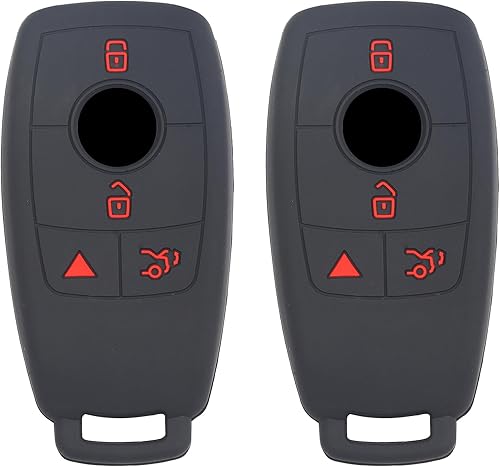 2 piezas de silicona 4 botones control remoto llavero llavero cubierta anillo soporte protector para Mercedes Benz C63 AMG GLA GLB GLC GLE C E S