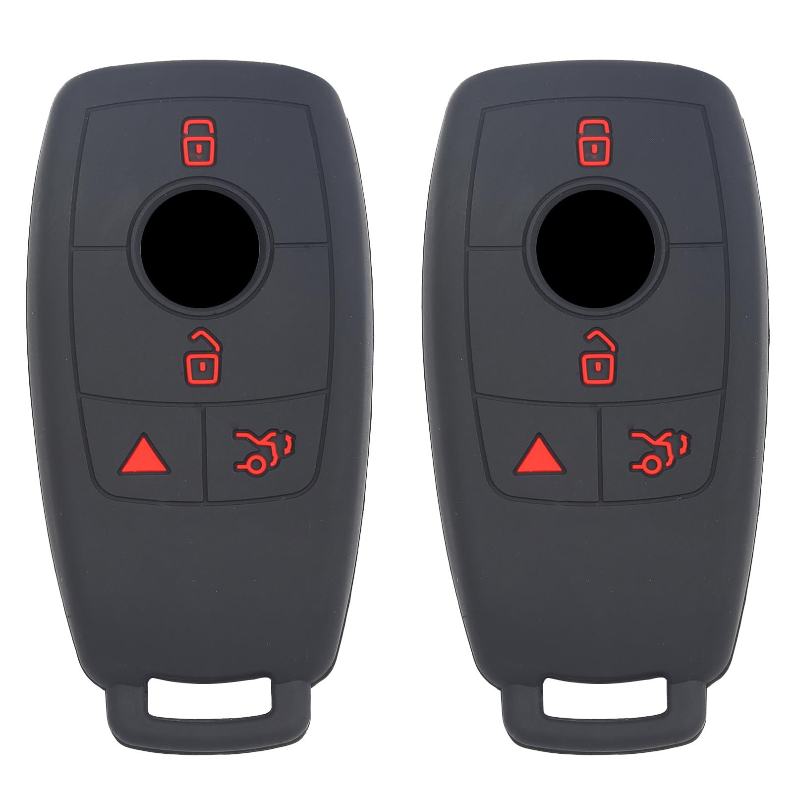 2 PCS Silicone 4 Button Remote Control Key Case Fob Shell Cover Ring Holder Protector for Mercedes Benz GLA GLB GLC GLE GLS CLA CLS EQA EQB EQC A B C E S G Class Car Replacement