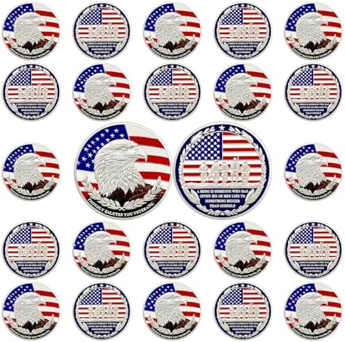 20 Pcs Military Challenge Coins - Veterans Thank You For Your Service Coins Bulk Set For Men & Women
