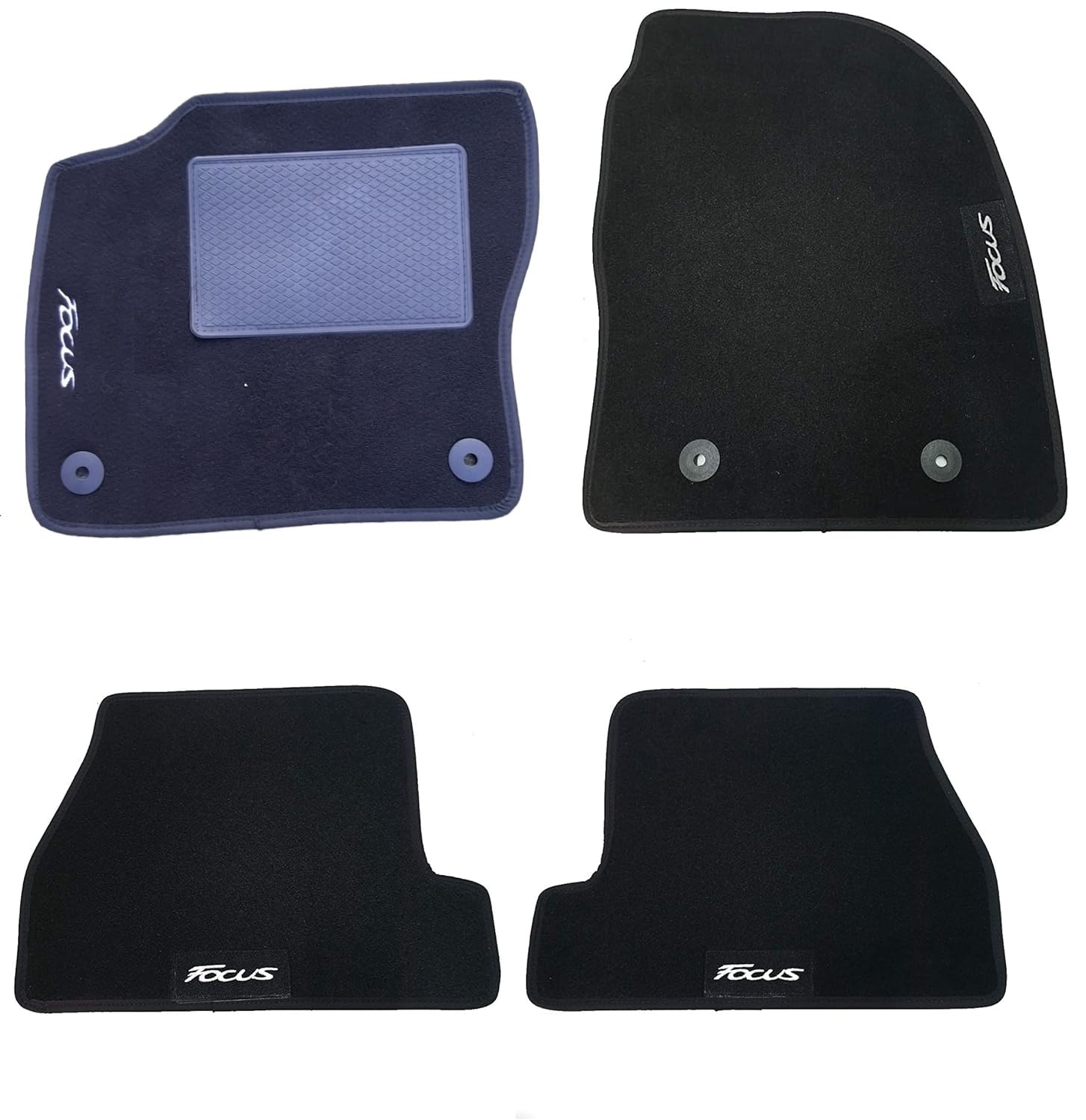 Set Tappetini Auto In Moquette Per Opel Meriva A (2003-2010) - 4 Pezzi (2 Anteriori + 2 Posteriori), Con Loghi E Punti Di Fissaggio - 3