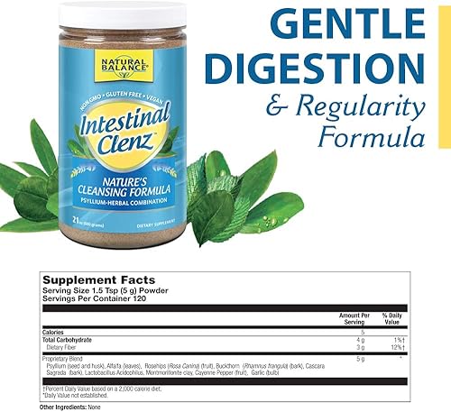 Miniatura 2 de Natural Balance Intestinal Clenz, combinación de hierbas de psyllium, 21 onzas