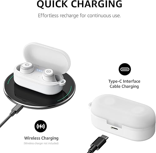 Miniatura 9 de TOZO Auriculares inalámbricos T10 con Bluetooth 5.3, ecualización personalizable, diseño ergonómico, tiempo de reproducción de 55 horas, estuche de