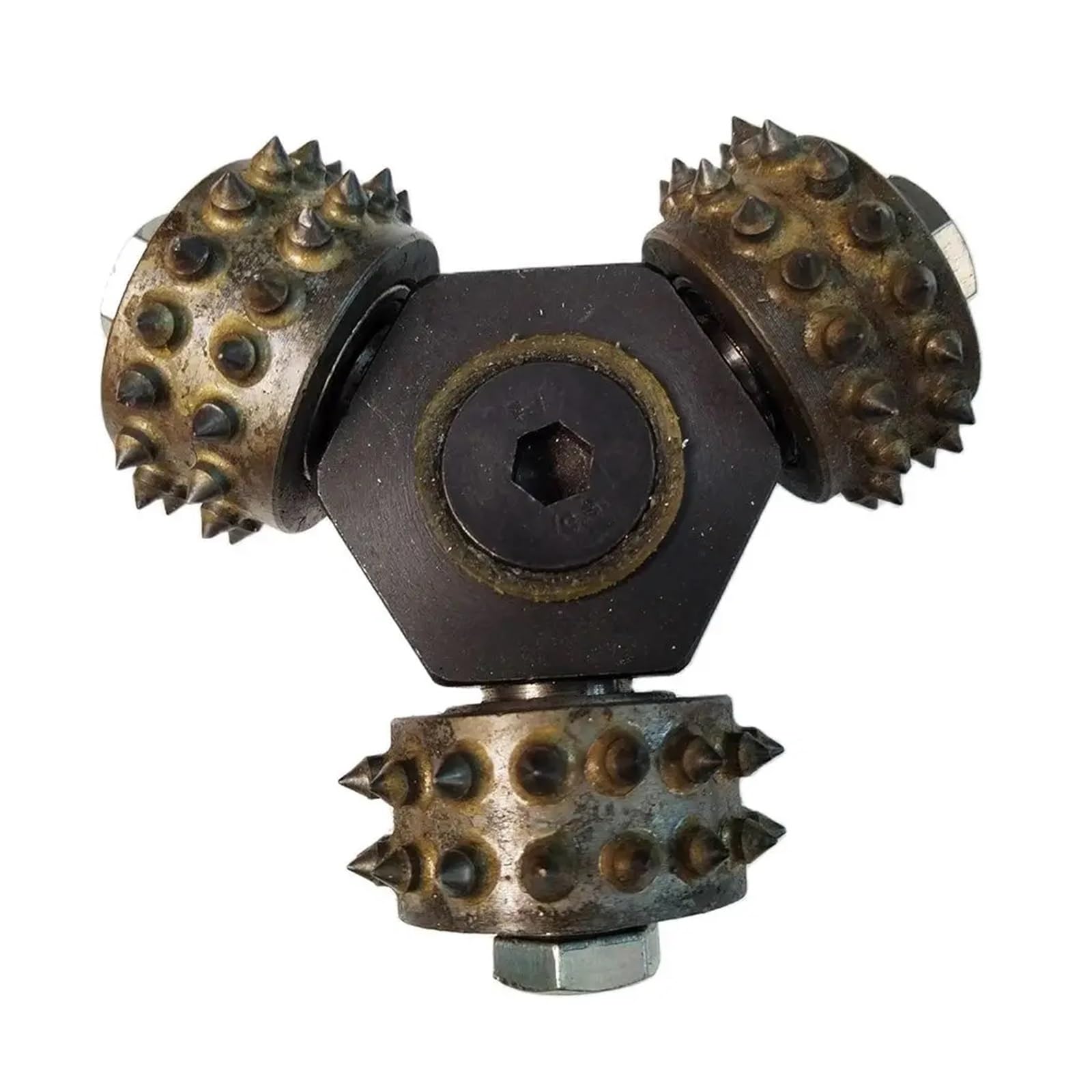 Martillo de abujardado de aleación de 3 Cabezales, Lichi, 3 Rodillos for amolar y pulir Piedra, mármol, Granito, hormigón, Suelos, Herramienta abrasiva(M 14)