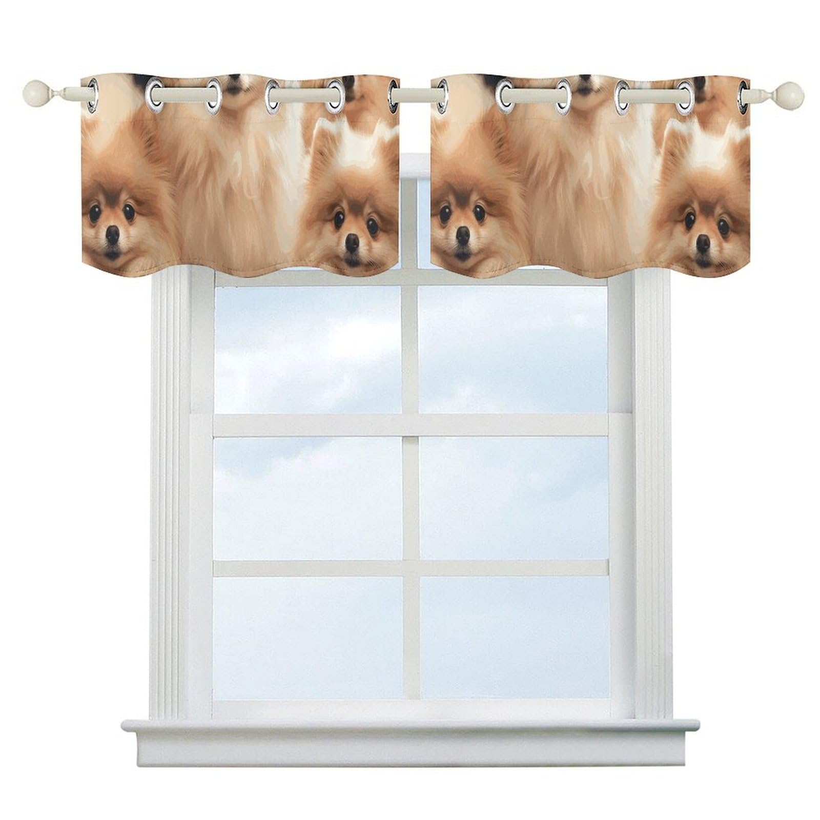 Rideaux occultants chiots de Poméranie isolation thermique salon