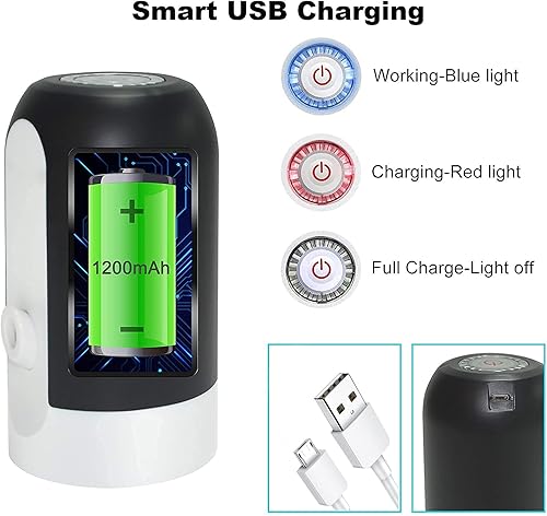 Miniatura 5 de Dispensador de agua eléctrico, bomba automática, carga USB, se adapta a botellas de 5 galones, color negro