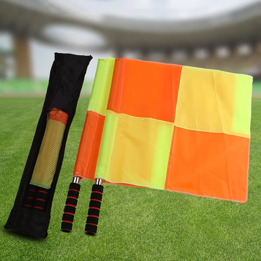 Lot de 2 drapeaux d'entraînement de football, drapeaux de ligne imperméables pour arbitre